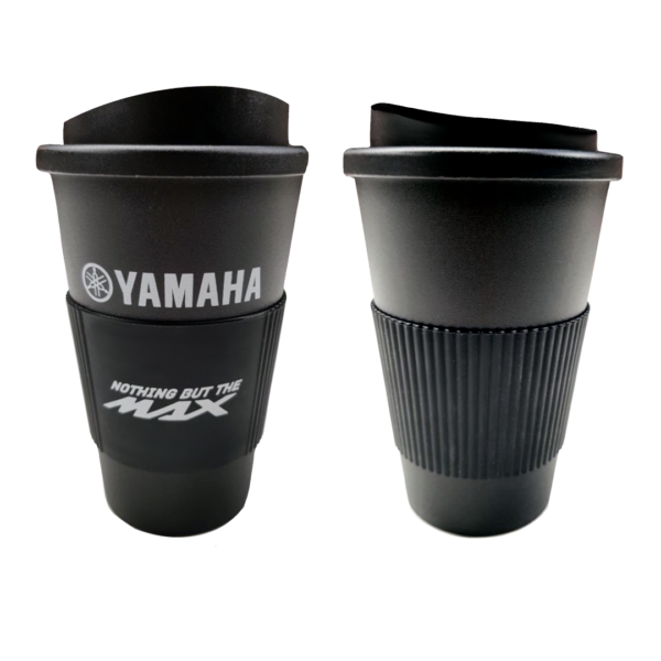 Genuine Yamaha NOTHING BUT THE MAX Black Coffee Cup With Secure Screw Lid